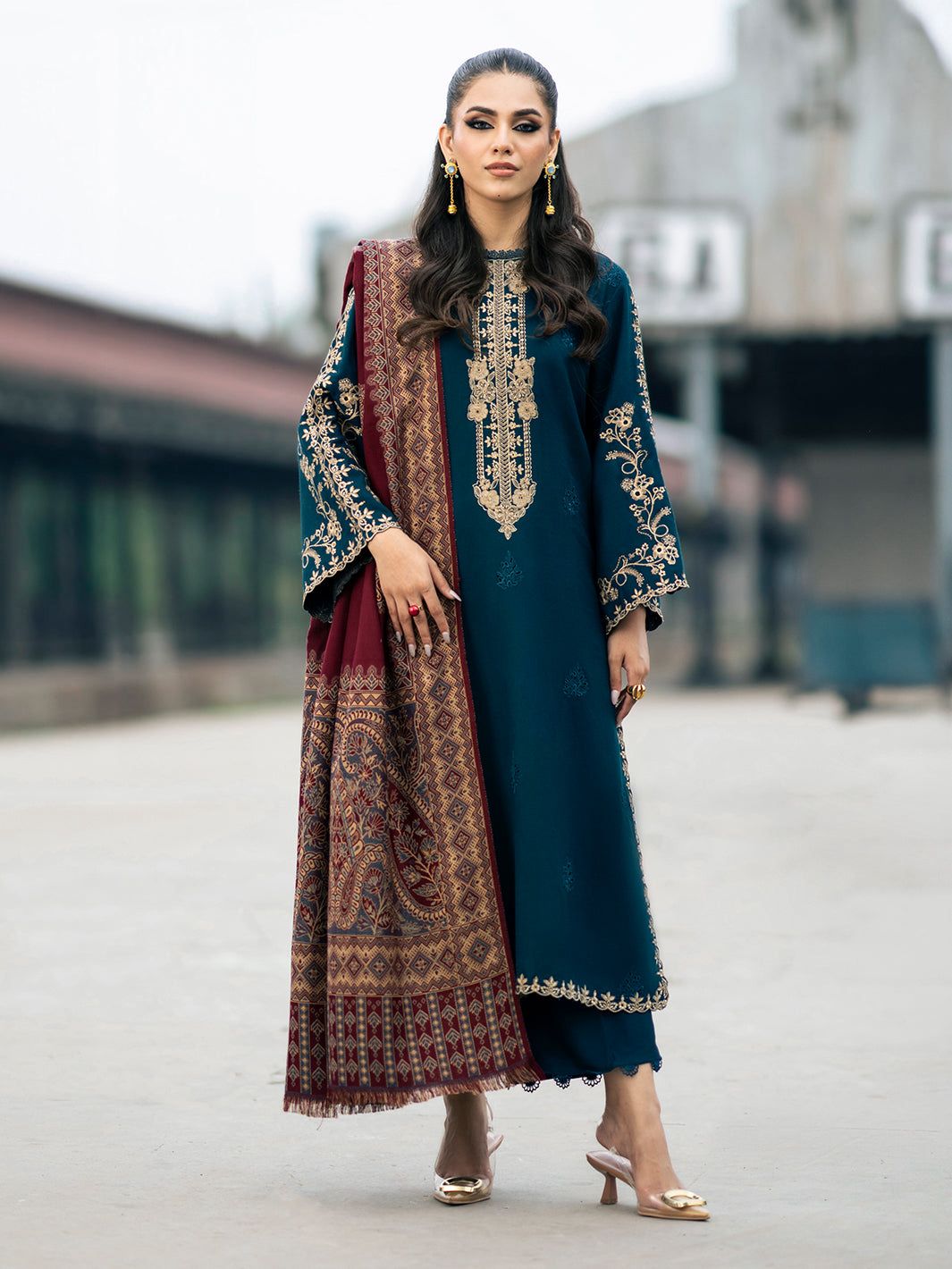 IZEL DHANAK HEAVY EMBRIDERY DRESS